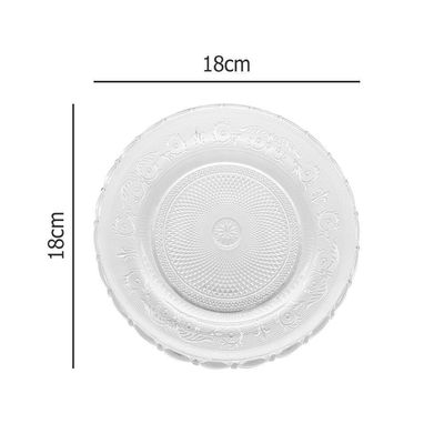Jogo 10 Pratos Sobremesa 18cm Angel Vidro Transparente Lyor