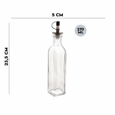 Garrafa Para Azeite De Vidro Com Tampa Galheteiro Lyor 270ml