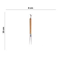 Garfo Para Churrasco Aço Inox E Cabo Bambu 38 Cm Lyor