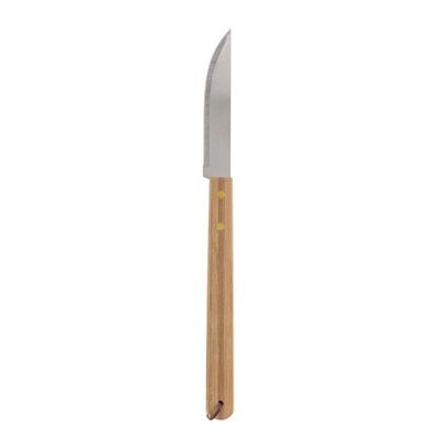 Faca Para Churrasco Aço Inox E Cabo Bambu 37 Cm Lyor