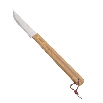 Faca Para Churrasco Aço Inox E Cabo Bambu 37 Cm Lyor