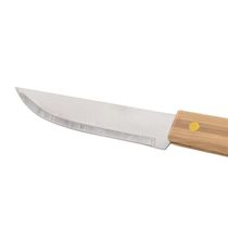 Faca Para Churrasco Aço Inox E Cabo Bambu 37 Cm Lyor