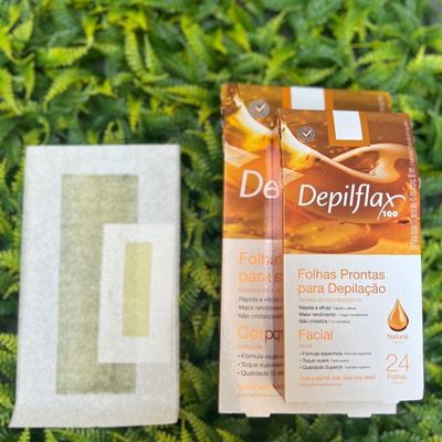 Folhas Prontas Para Depilação Corporal Pernas Depilflax Natural 20un
