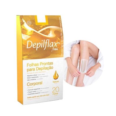 Folhas Prontas Para Depilação Corporal Pernas Depilflax Natural 20un