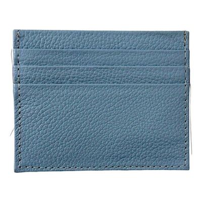 Porta Cartão Slim Em Couro Azul