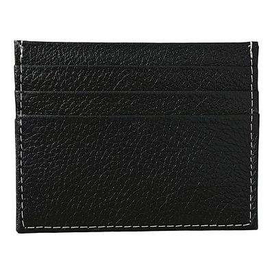 Porta Cartão Slim Em Couro Preto