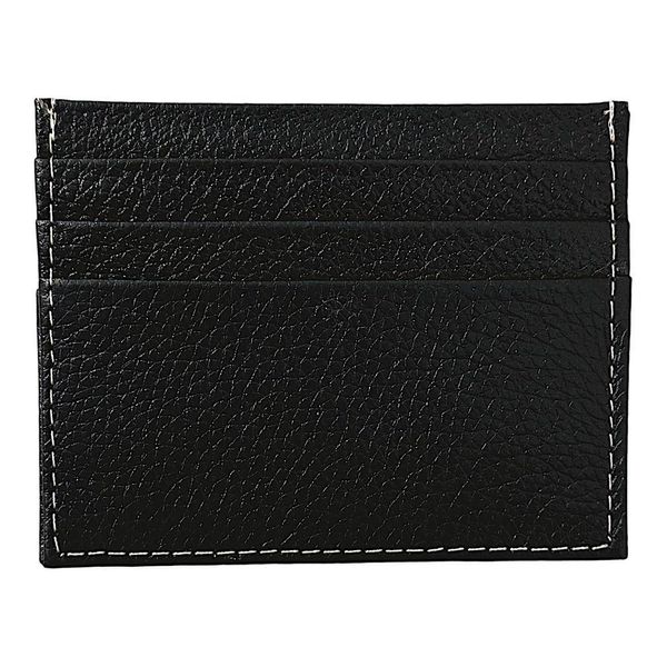 Porta Cartão Slim Em Couro Preto