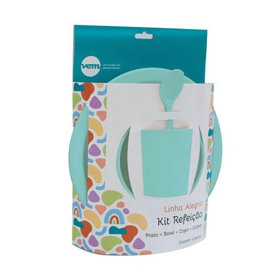 Kit Refeição Infantil Vem Verde Claro Linha Alegria
