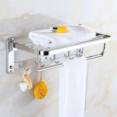 Toalheiro Varal Roupa Suporte Inox Prateleira Gancho