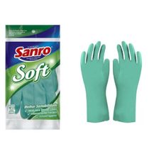 Luva Sanro Soft Verde Revestida Grande