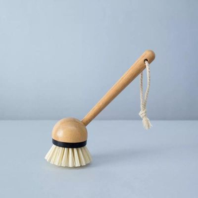 Escova De Limpeza Redonda Com Cabo Longo De Bambu Oikos:preto