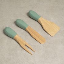 Jogo De Utensílios Queijos E Antepastos De Bambu 3pcs Verde