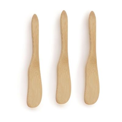 Jogo De Espátulas Para Patê De Bambu Ecokitchen 3 Pçs