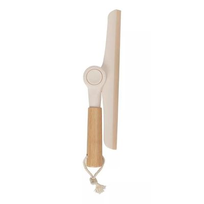 Kit Escova De Limpeza E Rodo De Pia Dobrável Bambu Off White