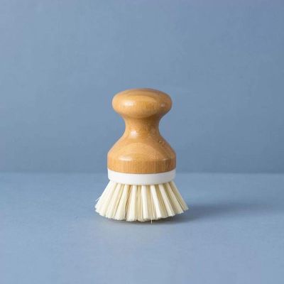 Kit Escova De Limpeza E Rodo De Pia Dobrável Bambu Off White