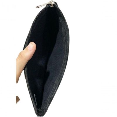 Necessaire Bolsinha Lisa De Mão Carteira Prática Com Fechamento à Zíper E Alça preto