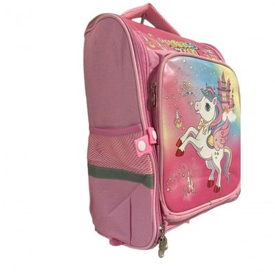 Kit Mochila Escolar Infantil Com Rodinhas Unicórnio Mais Lancheira E Estojo