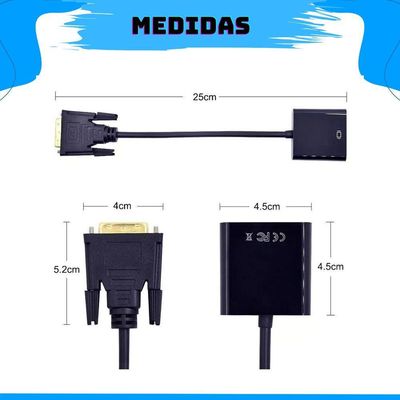 Kit 5 Conversores Adaptador Conector Dvi-d 24+1 Macho P- Vga 15 Pinos Fêmea