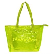 Kit Bolsa Sacola Amo O Verão De Silicone Leve De Ombro Com Alça Confortável De Praia verde Lima