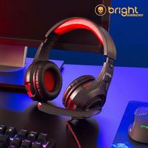 Headset Gamer Bright Com Led Vermelho 0468 Super Bass