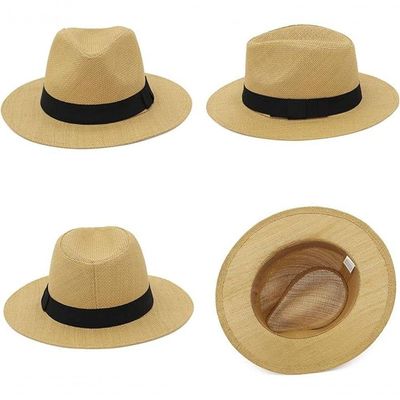 Chapéu Panamá De Palha De Verão Chapéu De Sol De Aba Larga Fedora