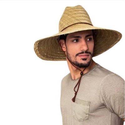 Chapéu Praia Palha Bambu Aba Larga Moda Surf Verão Praia Unissex