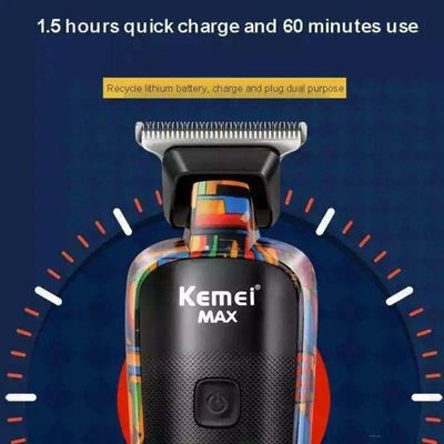 Aparador De Cabelo Kemei Max5090 Para Homens Barba  Máquina De Corte Barbeador Elétrico