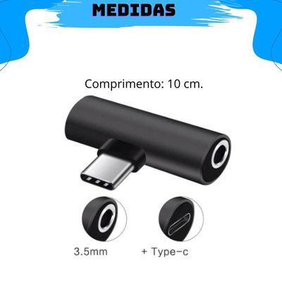 Adaptador Para Smartphone Celulares Tipo-c Para Tipo-c E P2 3.5mm Le-5586 Capa Bolsa Prova Dágua