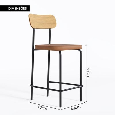Banco Alto Student Preto-caramelo - Overseas