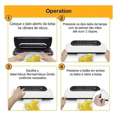 Seladora A Vacuo 220V Eletrica Sela Alimento Liquido Frutas
