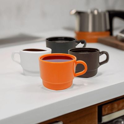 Xícara Para Chá 250ml Laranja Em Polipropileno Linha Elegance Vem