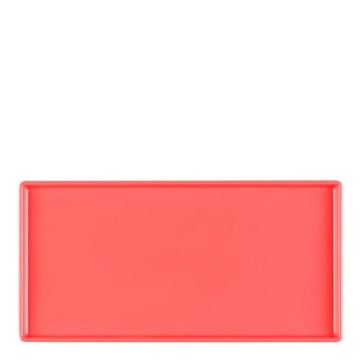 Prato Square Retangular 13,5x27 Coral Em Polipropileno Linha Tendência Vem