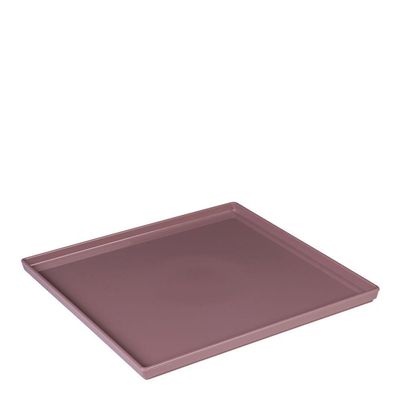 Prato Square Quadrado 27x27 Rosé Em Polipropileno Linha Tendência Vem
