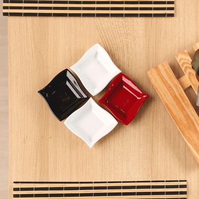 Molheira Shoyu Quadrada 60ml Laranja Em Polipropileno Linha Tropical Vem