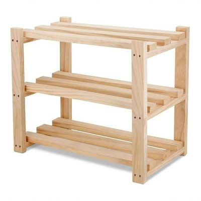 Combo Organizador Multiuso De Quarto Madeira Pinus Expositor