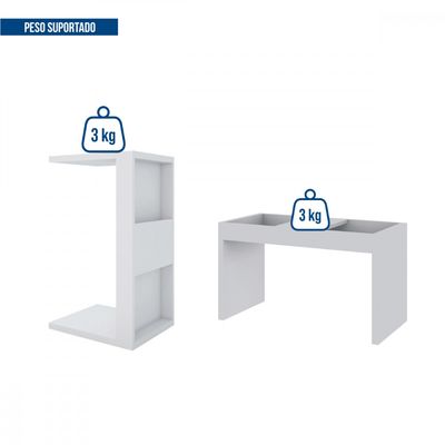 Mesa De Apoio Para Notebook e Sofá Book Caemmun Branco
