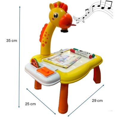 Mesa Projetor Girafa Desenho Pintura Música Amarelo ShinyToy