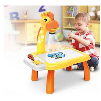 Mesa Projetor Girafa Desenho Pintura Música Amarelo ShinyToy
