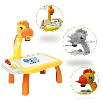 Mesa Projetor Girafa Desenho Pintura Música Amarelo ShinyToy