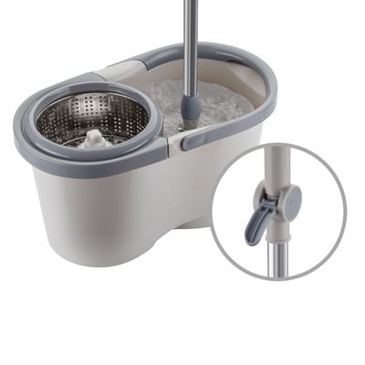 Mop Giratório Menalux com Cesto Inox e Refil Extra de Microfibra Não se aplica