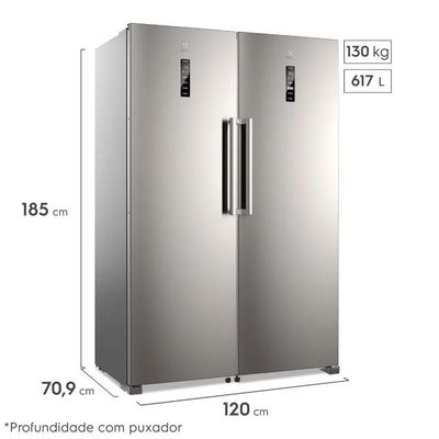 Freezer Vertical Electrolux 262L Experience com Inverter Twins cor Inox (FTI4S) 127V