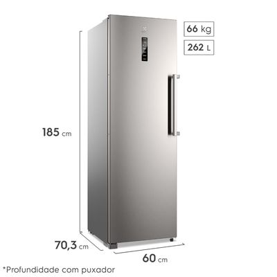 Freezer Vertical Electrolux 262L Experience com Inverter Twins cor Inox (FTI4S) 127V