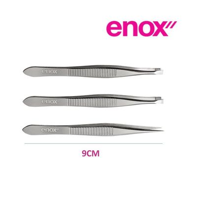 Kit 3 Pinças Para Sobrancelha Ponta Reta Diagonal E Fina Enox