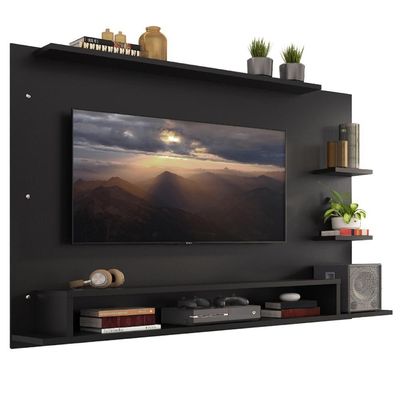 Painel Para Tv Até 60 Polegadas Madesa Alfa Com Nicho - Preto Preto