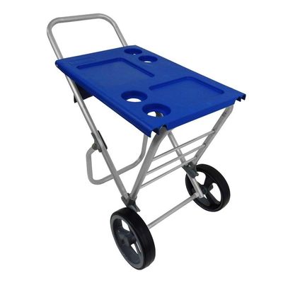 Carrinho De Praia Com Avanço Para Caixa Térmica Zaka Cor:azul Azul