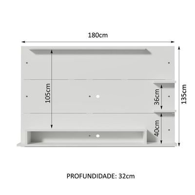 Painel Para Tv Até 60 Polegadas Madesa Alfa - Branco Branco