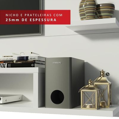 Painel Para Tv Até 60 Polegadas Madesa Alfa - Branco Branco