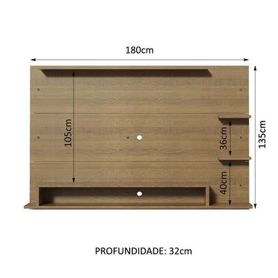 Painel Para Tv Até 60 Polegadas Madesa Alfa Rustic