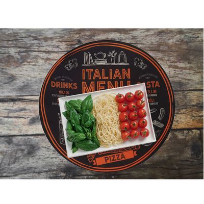 Sousplat Preto Pizza Italia Jogo Americano Redondo 2un