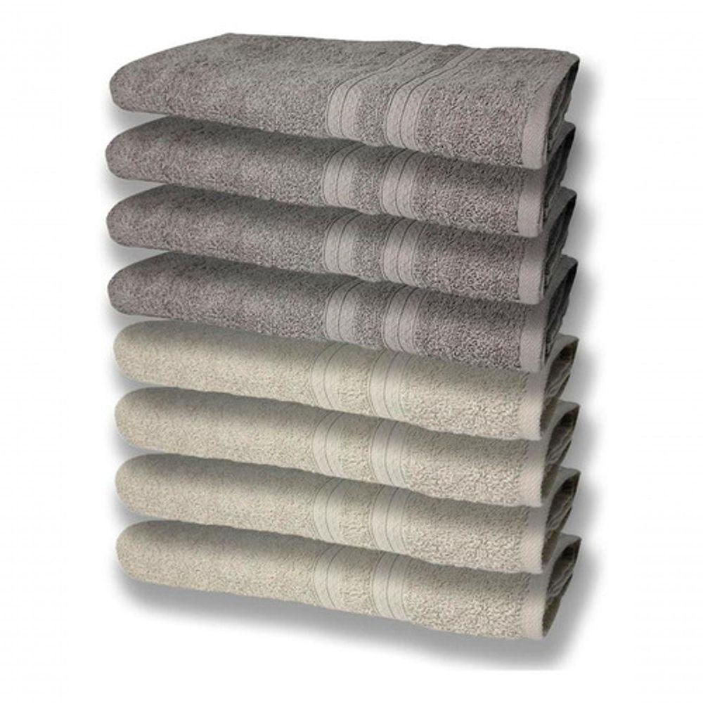 8 Toalhas Grande Felpudas E Grossa 80x150 4 Bege 4 Cinza